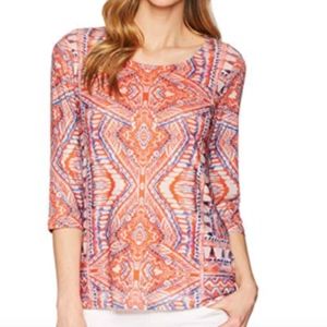 Vibrant 3/4 sleeve top by Tribal